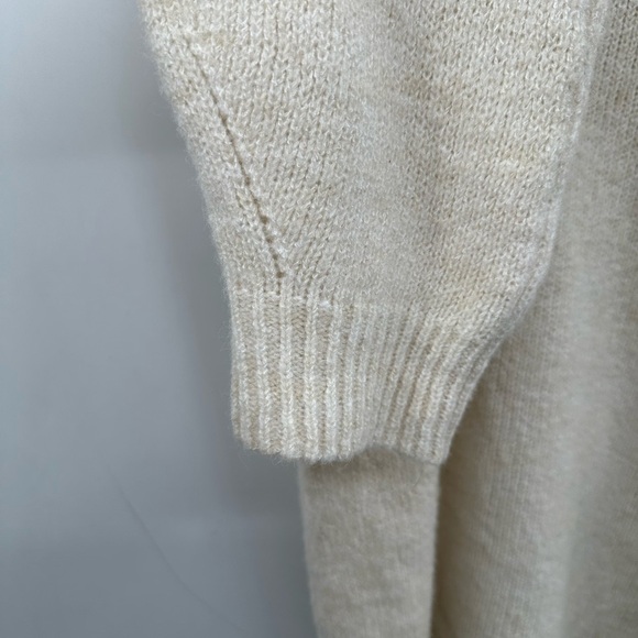 MNG L Knit cream long sleeve crew neck cozy woman gorpcore transitional sweater - Picture 5 of 8